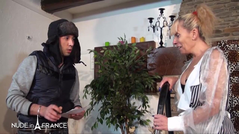 Nude in France: A mature cougar gets her ass hammered by a young...