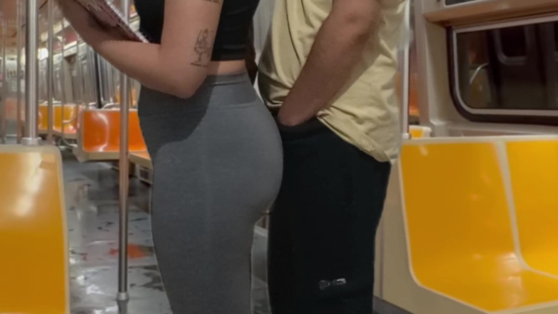 Gabi SweetCouplesStories: Student Girl Gets Cum on New York Subway Train.