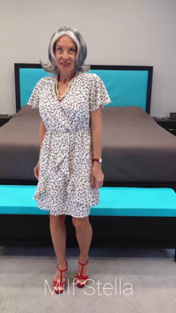 Sherry in a White Dress with Hearts
