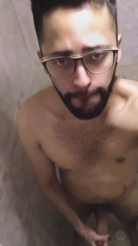 Jerking off in the shower and shooting my load