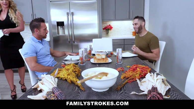 Family Strokes: Army Boy Shares His Stepmoms Pussy on Thanksgiving