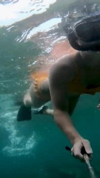 Snorkel Slut: Tight Bikini, Dive Mask & Underwater Fin Tease