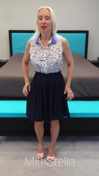 Blue Dress with Pink Mules