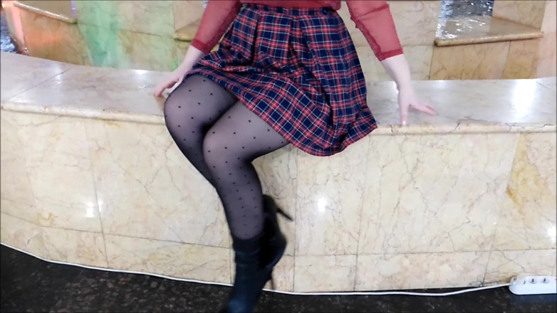 RedRoseRus: Nylon legs under the skirt