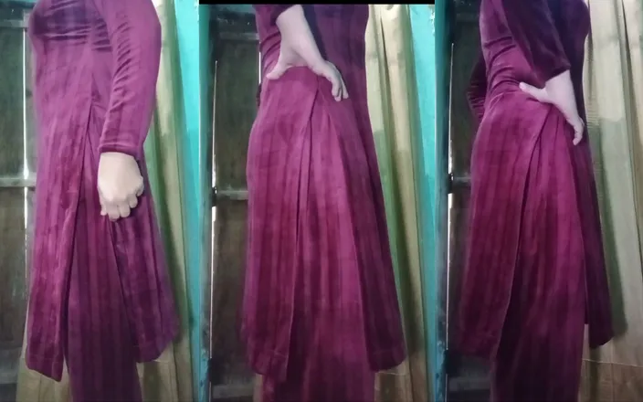 Gaurisissy: Indian Transgender Gaurisissy Looking Sexy in Pink Salwar Kurta Looking...