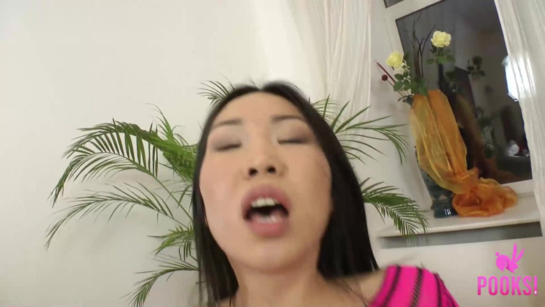 Pooksi: Full video! Horny self spanking asian babe Lucy H slides...