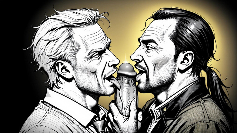 Erotic Man: Ai Porno Muži sdílení ptáka