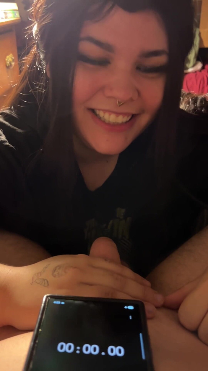 MyPrejacBoyfriend: Timed Blowjob! Tak bardzo chciał trwać 2 minuty