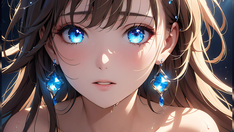 LustRender: Ethereal Emotion - Ai Girl com lágrimas brilhantes em um close-up íntimo