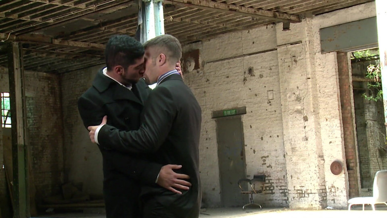 Macho Guys: Sexy 2 gay businessmen have sex in an abandoned place