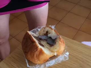 Choco Bun Filled with... Semen! Cum on Food Fetish
