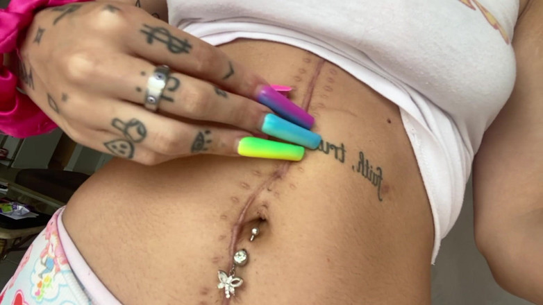 Nali Marie: Scar Fetish Belly Button Waist Tummy Skinny Teen Petite Flat...