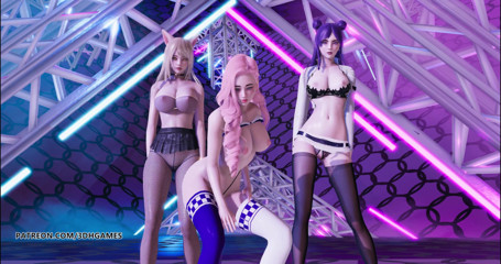 3D-Hentai Games: Двічі - проривний стриптиз Ahri Kaisa Seraphine League of Legends kda sexy kpop...