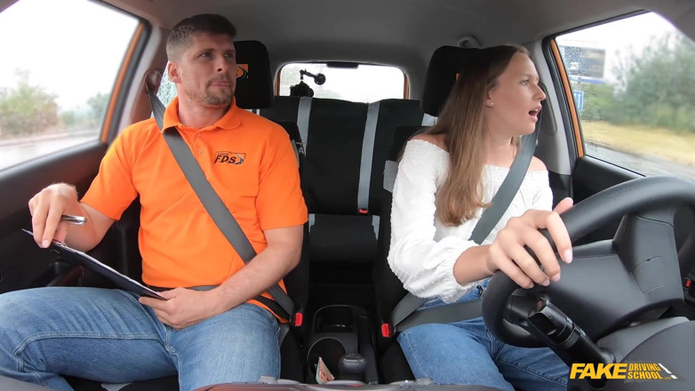 Fake Driving School: Pass Me to See My Perfect Tits