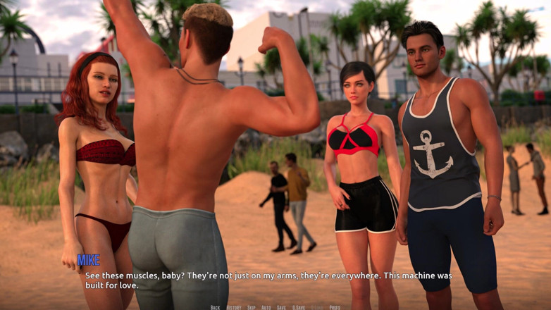 3D Cartoon Porn: Dominos Beach 17 : Emily et John’s Beach pratiquent la bouche à bouche
