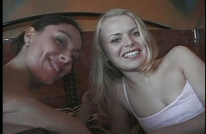 Tight little babes: Brunette and blonde teens sucking dick and get their virgin...