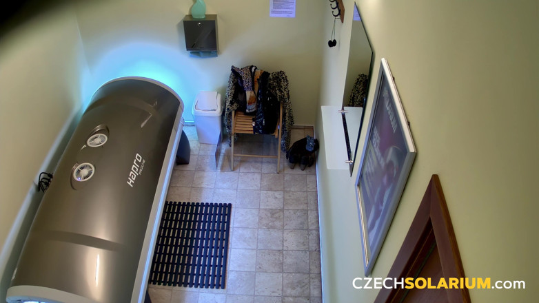 Czech Solarium: Czech Solarium 52: Model Strips Down for a Sexy Camera Show...