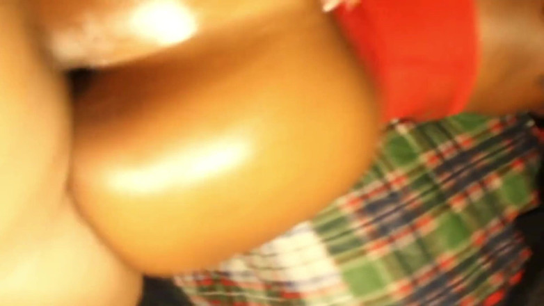 Exclusive Dirty Diana: Black girl with red fishnet outfit sucks good dick
