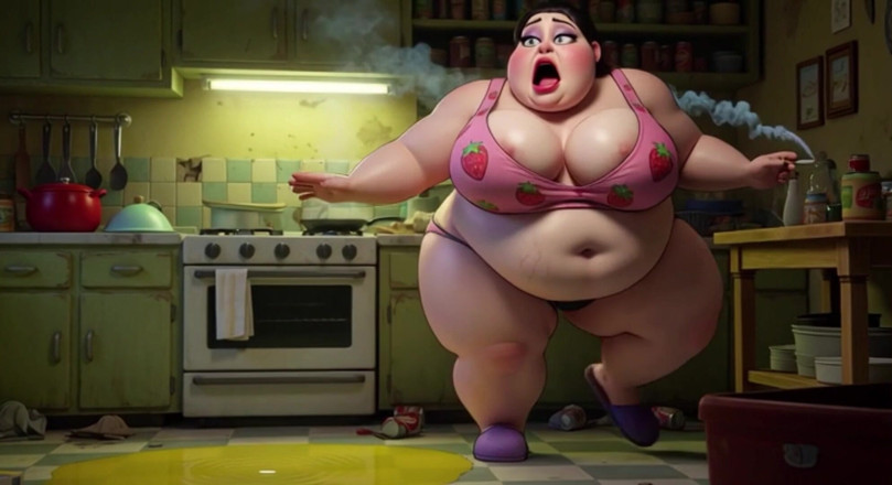 YOUR BEST FANTASY: Smoking Pregnant BBW Pisses on Floor - Horny with Massive Belly