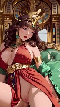 Lazy on the Golden Throne in Red & Gold, a Private Tease From Her High-class Gaze
