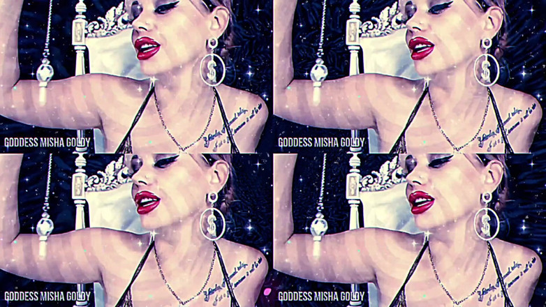 Goddess Misha Goldy: Mes grosses lèvres rouges séduisantes vont totalement te baiser au...