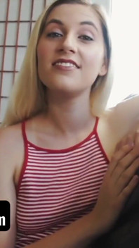 SisLovesMe - pretty big assed babe with glasses lets her horny stepbro cover her juicy twat with cum