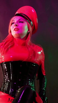 Sexy MILF with Big Natural Body Teasing in Latex Catsuit, Free Porn XXX Rubber Video