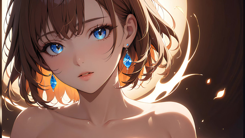 LustRender: Ember Kiss: a Beautiful Young Woman Lit by a Tiny...