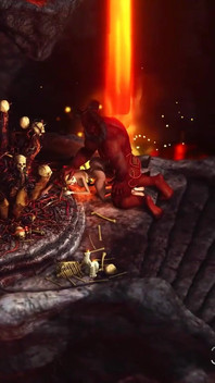 Infern. Sex incitant în iad. Diavolul fute tare o sclavă tânără și sexy