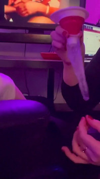 Collecting Cum in a Condom for My Sissy Slut