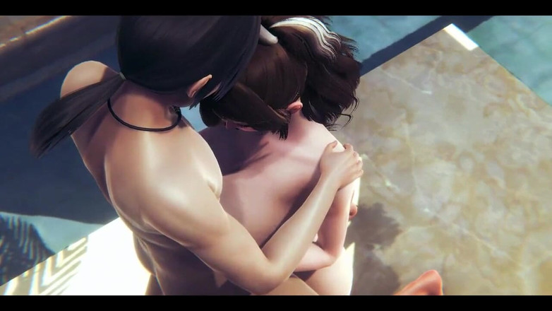 HentaiTubes: Hentai Uncensored 3D - Girl Sex in Spa - Japonês asiático Manga Anime...