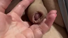 Slutty MILF Jerked off a Potbellied Man