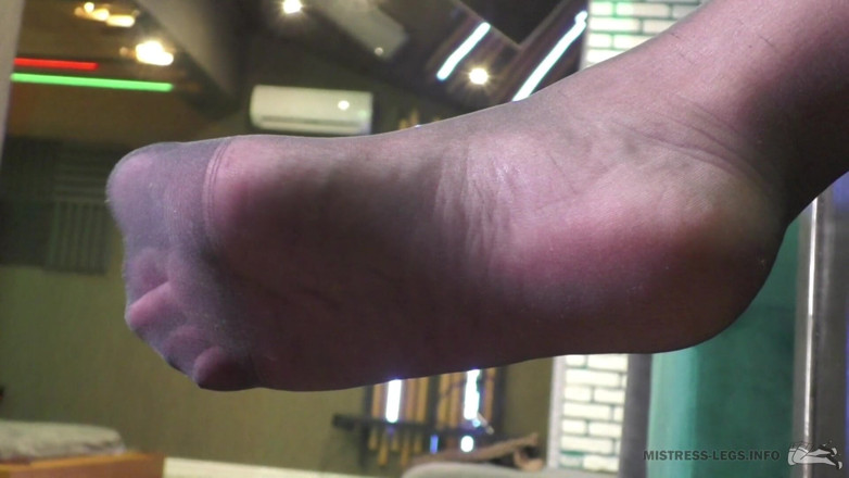 Mistress Legs: Just nylon toes and soles closeups
