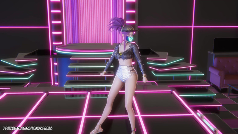 3D-Hentai Games: Mmd hwasa - na - akali сексуальний стриптиз, ліга легенд, хентай без цензури 4k 60fps