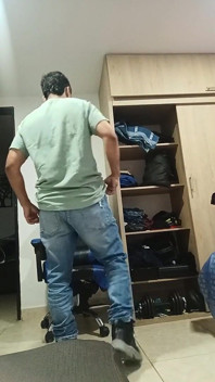 Dick Out of Pants and Urinating at Work