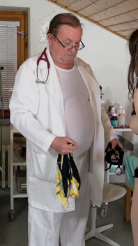 Shy Teen Eleanor Gets Her Hairy Pussy Examined with Doctors Fingers
