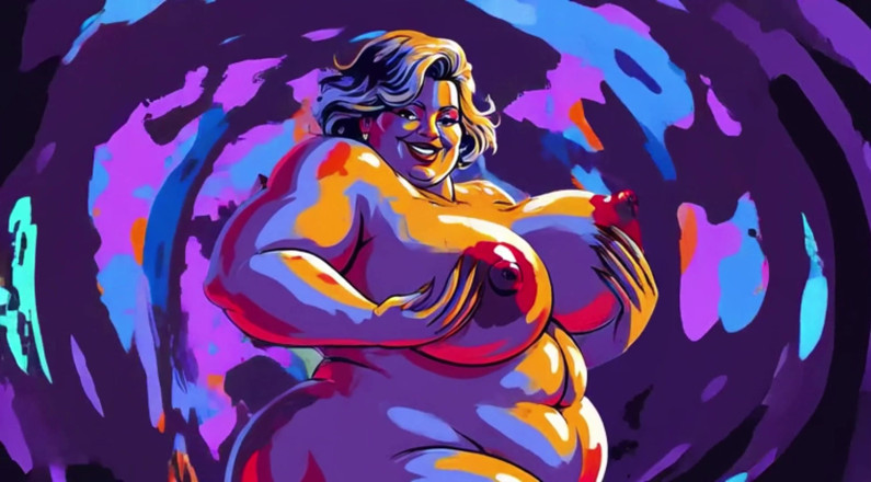 AI Porn: Ai bBW gorlock frau nackt tanzen