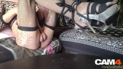 VaneSsa BiTCHx: Tacchi velati, bodyresille, perizoma in corda rosa. 2 Eiaculazioni C⁴ [1sep25] Vanessabitchx...