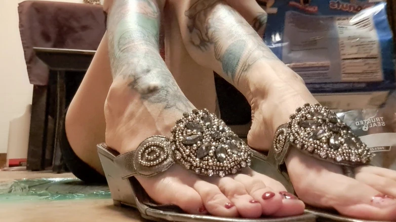 PandoraSG: Stomped Treats by Femdom Wedge Sandals