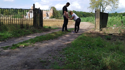 CharnElle: Risky blowjob near ruined factory