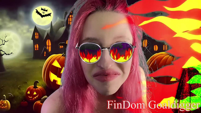FinDom Goaldigger: Transformace do Halloweenu odstraněné péro sissy