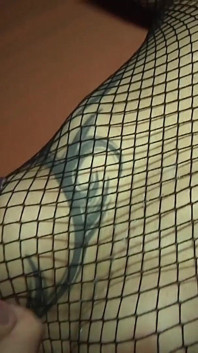 Babe with Fishnet Lingerie Gets Fucked Anal by Nerd