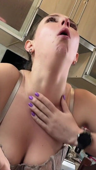 Hard Cough to Gag Reflex Lingerie Kitchen Tease POV