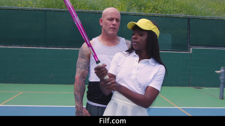 FILF - Father I'd Like To Fuck: Tennis ebony Anna Foxxx takes anal lessons from coach