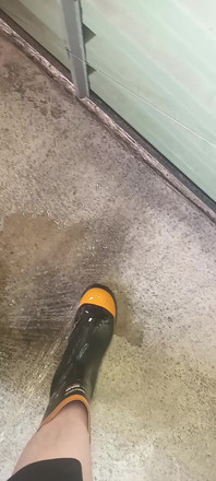 Pissing on Steel Toe Black Rubber Wellies