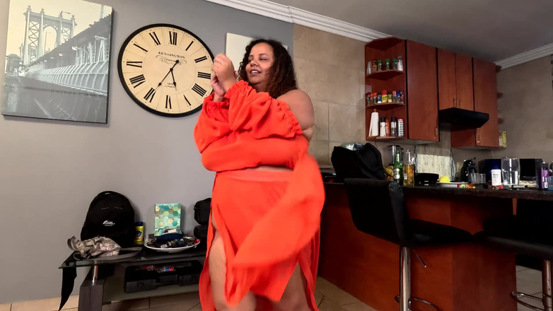 ColoredFuckPig: Mixed Race BBW in Sheer Outfit Dances While Showing Her...