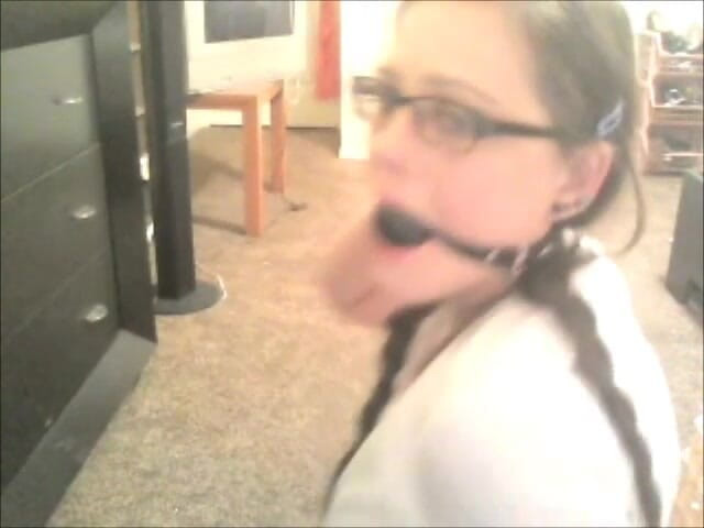 Selfgags classic: Snooping college girl gagged with stepsister’s kinky toys! (Episode 1 of 2)