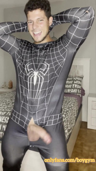 My Big Cock Dont Need Touch to Cum! Spiderman Cums