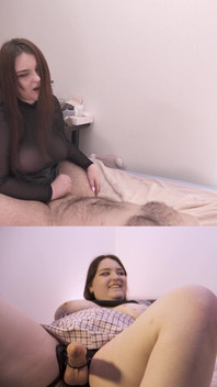 Sh MILF Pegs Guy with Strapon Fuck His Ass and He Eats His Own Cum