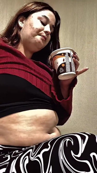 Nicole's Bedtime Snack Stripping, Teasing & Showing off My Big Soft Belly
